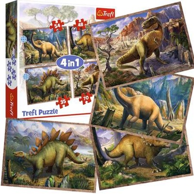 Puzzle 4w1. Ciekawe dinozaury