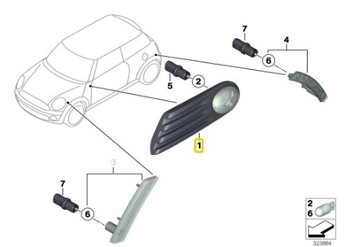 MINI R55 R56 R57 R58 LUZ DIRECCIONAL LADO IZQUIERDO 7260203 OE  