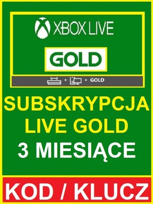 Subskrypcja Xbox Live Gold 3 miesiące JEDEN KOD