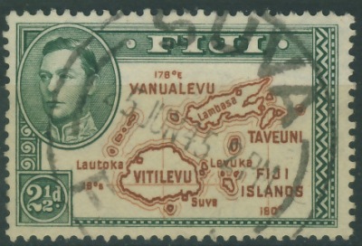 Fiji 2 1/2 d. - George VI , mapa