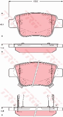 Тормозные колодки тормозной. toyota avensis 03-09 задняя gdb3337 фото №1