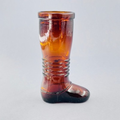 STARY MIODOWY SZKLANY BUT WAZON POJEMNIK NACZYNIE