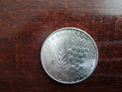 Moneta 500 lirów 1973 Watykan