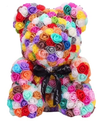 ROSE BEAR MIŚ Z RÓŻ 40cm - MULTICOLOR