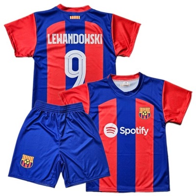 KOMPLET PIŁKARSKI LEWANDOWSKI FC BARCELONA 122 cm STRÓJ SPORTOWY