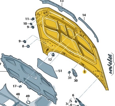 Новая оригинальная капот к audi a5/s5 фото №1