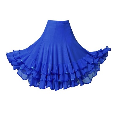 Spódnica do tańca latynoskiego w kolorze niebieskim, 64cm Royal Blue