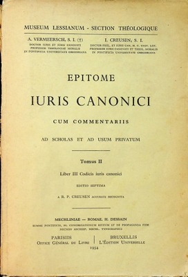 Epitome Iuris Canonici cum Commentariis tomus II