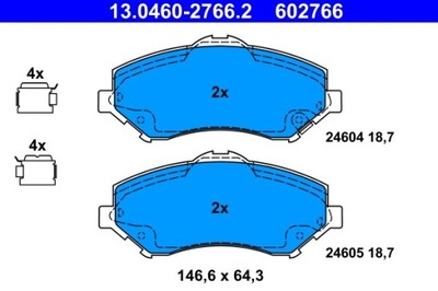 КОЛОДКИ ГАЛЬМІВНІ FIAT ПЕРЕД FREEMONT 2,0 JTD/2,4-3,6 11- 13.0460-2766.2