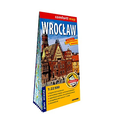 WROCŁAW LAMINOWANY PLAN MIASTA 1:22 500