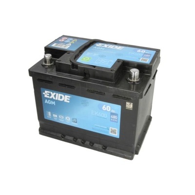 АКУМУЛЯТОР EXIDE AGM 12V 60AH 680A P+ EK600 СТАРТ/STOP MOŻLIWY DOWÓZ МОНТАЖ