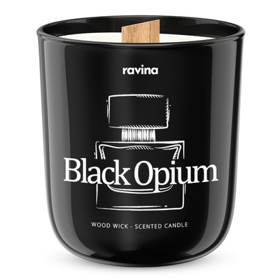 ŚWIECA ŚWIECZKA ZAPACHOWA BLACK OPIUM W SZKLE WOOD WICK 45H CANDLE PREZENT