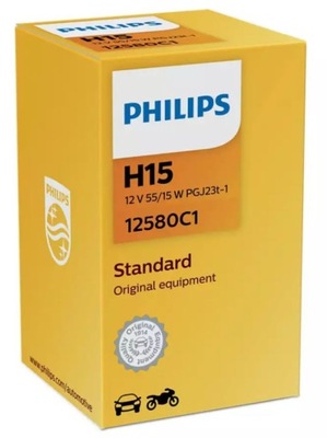 PHILIPS ЛАМПОЧКА H15 12V/55/15W PGJ23T-1 1 ШТУКА. PHILIPS
