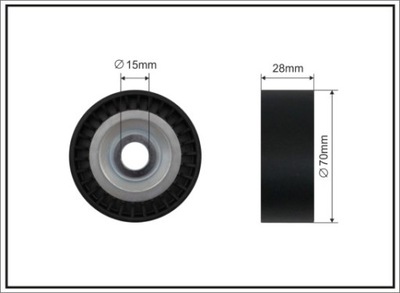 ĮTEMPIKLIS CFR 180-87 RITINĖLIS 70X15X28 PLASTIKINĖ GLADKA 