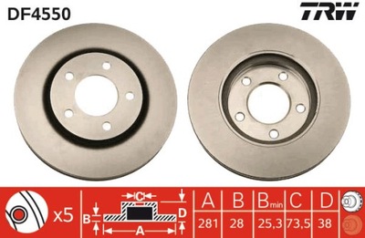 DISCO DE FRENADO TRW DF4550  