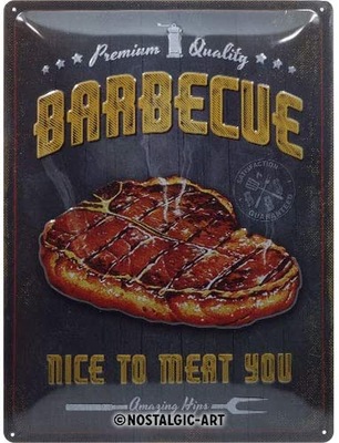 Tablica-Szyld Barbecue Nice to Meat You 30x40 cm Nostalgic 23292 фото