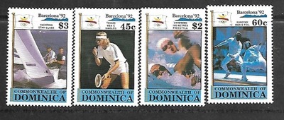 Sport-żaglówka IO Barcelona DOMINICA 1990 ** Mi 1349-52 (981)