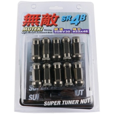 MUTEKI SR48 STEEL EXTENDED OPEN RACING CAR WHEEL RIMS LUG NUTS 20PCS~18081