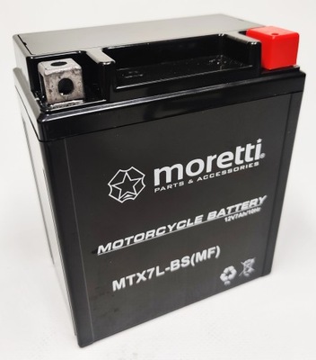 АККУМУЛЯТОР MORETTI AGM MTX7L-BS YTX7L-BS 6AH 105A