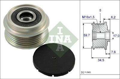 EMBRAGUE GENERADOR INA 535 0034 10  