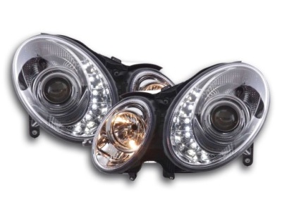 Фонари перед daylight led mercedes w211 02-06 хром фото №1