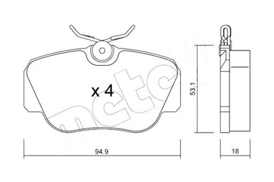 METELLI КОЛОДКИ ТОРМОЗНЫЕ MERCEDES W201 190 82-93