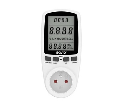 Watomierz Savio AE-01 LCD 16A 3680W Kalkulator energii