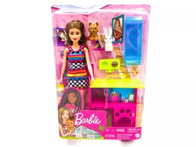 BARBIE LALKA I DOMEK DLA ZWIERZAKÓW