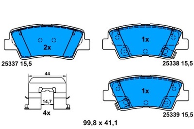 ATE КОЛОДКИ ТОРМОЗНЫЕ ЗАД HYUNDAI ACCENT IV ACCENT V BAYON ELANTRA V