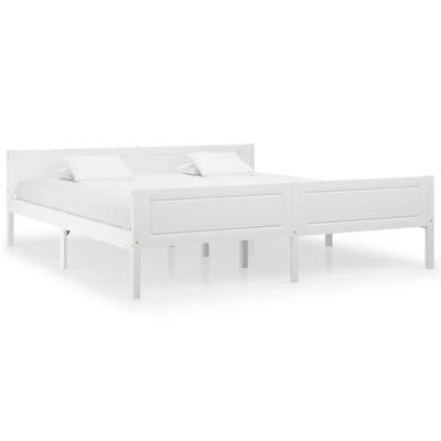 Rama łóżka z litego drewna sosnowego, biała, 180 x 200 cm