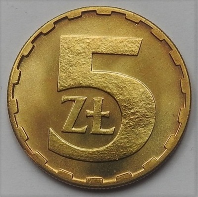 PRL, 5 ZŁOTYCH 1988r. MENNICZA Z ROLKI