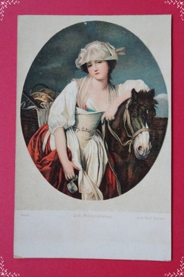 mal. RUBENS #T9224# wyd. STENGEL, kobieta, koń, konie