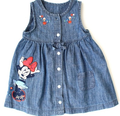 DISNEY BABY Sukienka jeans micky r. 0-3 m 56-62 cm