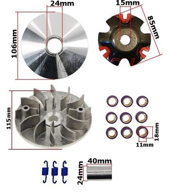 KIT VARIADOR TUNEADO QUAD LONCIN HUMMER 150/200CC  