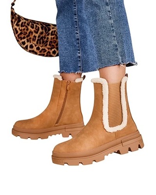 BRĄZOWE BOTKI DAMSKIE OZOO 40