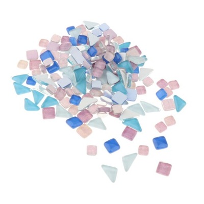 110szt. Mieszane kolorowe szklane mozaiki, nieregularny kryształowy fioletowo-niebieski