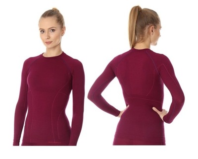 Koszulka termoaktywna damska BRUBECK Active Wool LS1281W Plum (L)