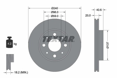 2X ДИСК ТОРМОЗНОЙ FIAT ПЕРЕД PANDA 03- 1,3JTD 92118003