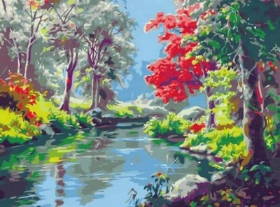 OBRAZ MALOWANIE PO NUMERACH NA RAMIE OBRAZ Z RAMĄ 30x40
