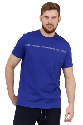 ARMANI EXCHANGE Niebieski t-shirt męski z logo XL