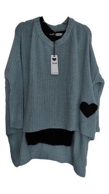 SWETER PLUS TOP KOMPLET BY LOVE ME NIEBIESKI BLM