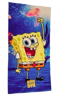 DUŻY RĘCZNIK Kąpielowy BAWEŁNIANY 140 cm SPONGEBOB SPONGE BOB Dziecięcy