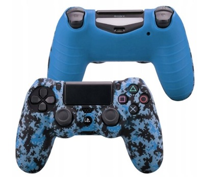 OSŁONA SILIKON ETUI SILIKONOWE NAKŁADKA PADA PS4 PRO SLIM Niebieskie Pixele