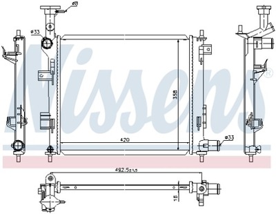 RADUADOR SISTEMA DE REFRIGERACIÓN DEL MOTOR 66747  