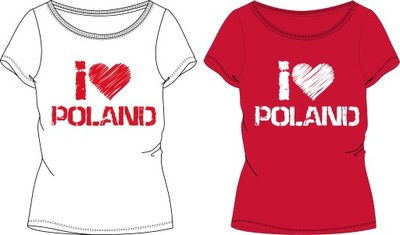 T-Shirt Kocham Polskę r. 110/116 czerw