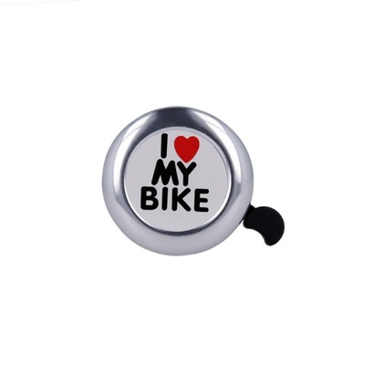 DZWONEK ROWEROWY "I love my bike" srebr