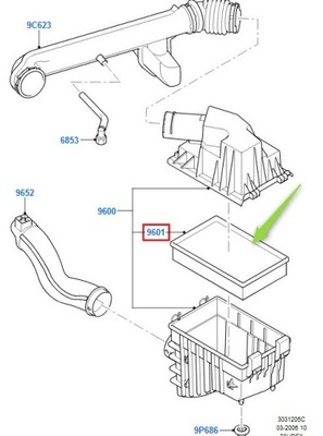 FILTER AIR FORD 2,4DI/TDCI ORIGINAL FORD  