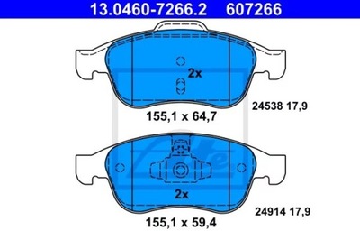 13.0460-7266.2 TRINKELĖS HAM.PRZOD RENAULT MEGANE 08- 