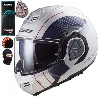 LS2 KASK MOTO SZCZĘKOWY FF906 ADVANT CODEX WHITE/BLUE 3XL + KOMINIARKA