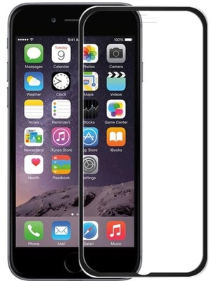 CZARNE SZKŁO FULL GLUE Z RAMKĄ ALU DO IPHONE 6/6S